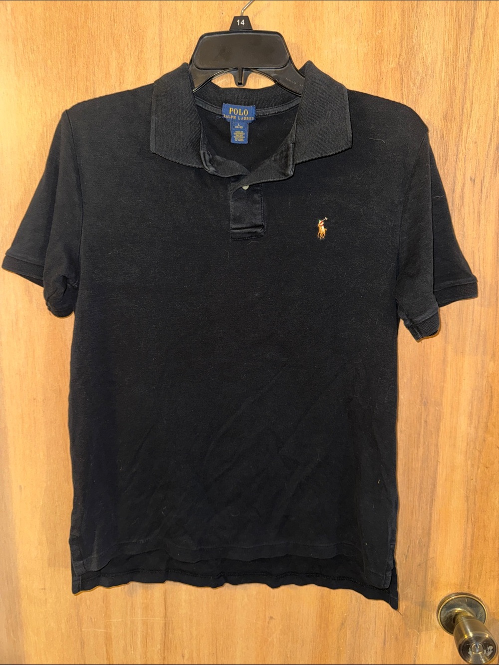 Polo by Ralph Lauren Black Classic Polo Shirt Embroidered Logo Boy’s Large